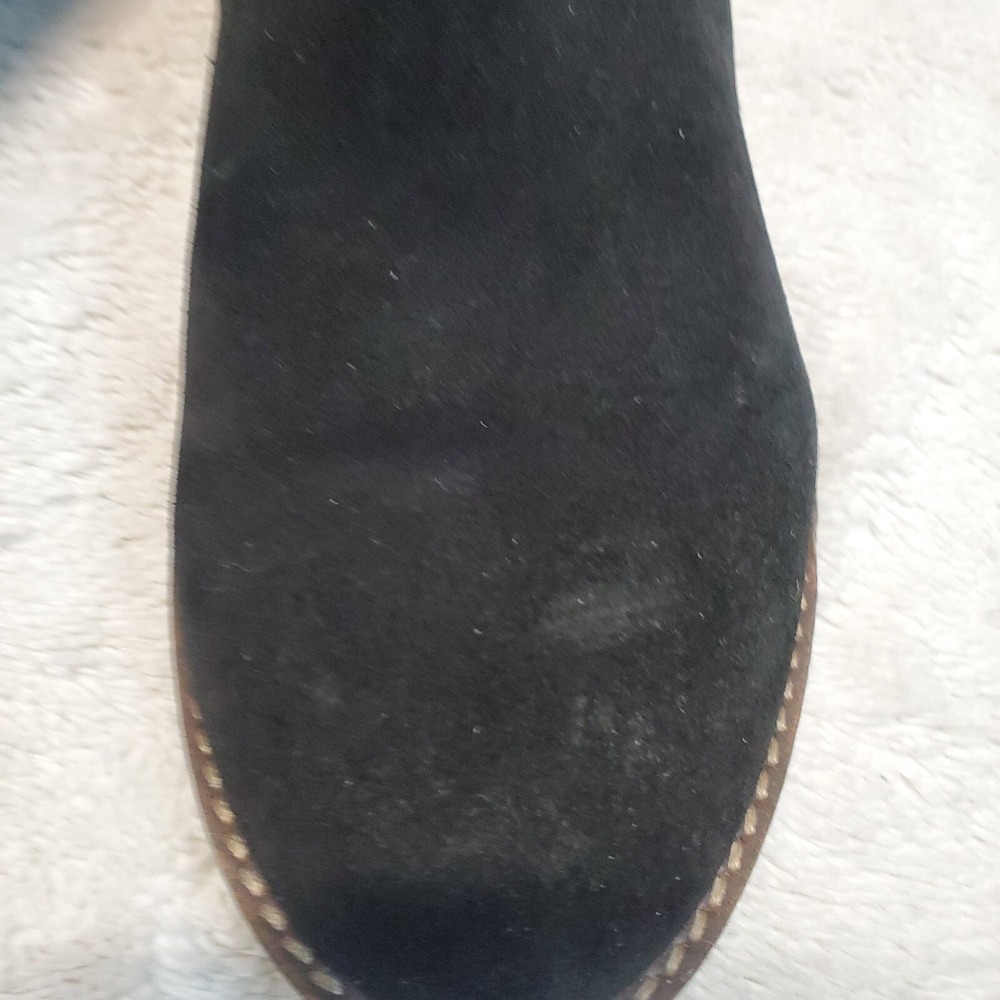 Clarks Black Suede Leather Short Ankle Boots 10 Classic Capsule Basic Minimalist - Picture 8 of 9